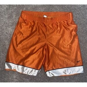 Nike Gray Tag Mens XL Orange Swoosh Casual Workout Shorts Gym‎ Basketball Baggy